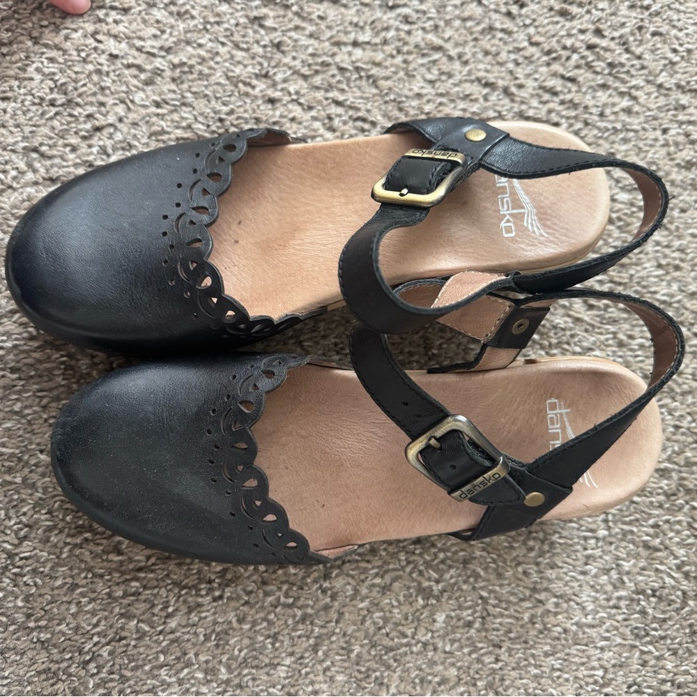 Dansko Black Leather Sandals